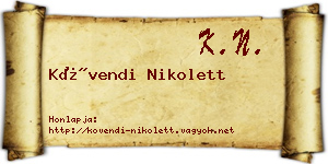 Kövendi Nikolett névjegykártya